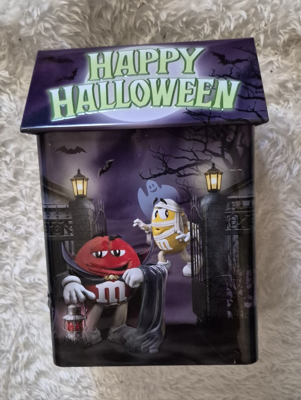 M&M'S Halloween Tin with Red and Yellow Characters